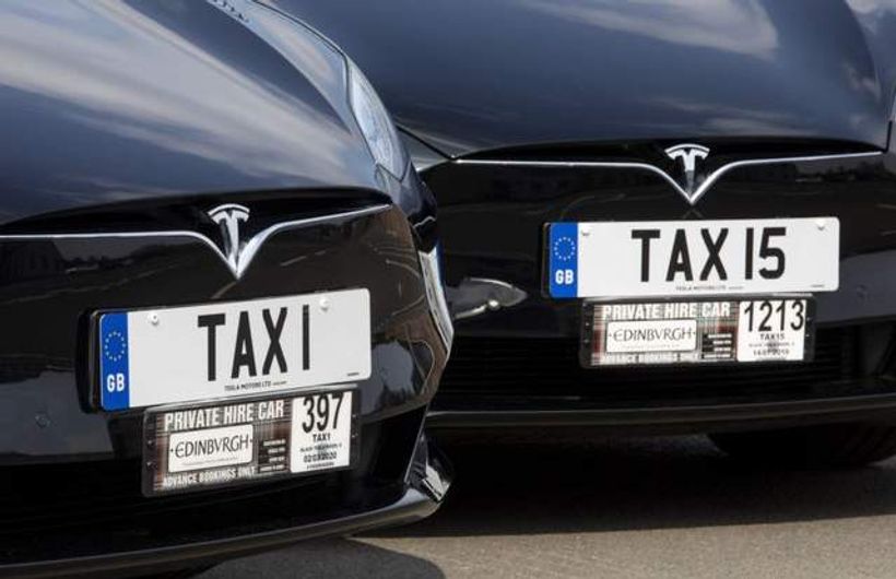 Tesla Taxi Number-plates